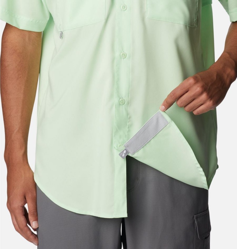 Green Men's Columbia PFG Blood and Guts IV Woven Short Sleeve Shirt | VODWU-0624