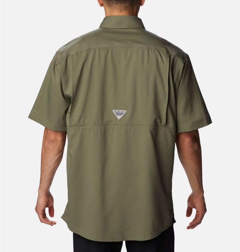 Green Men's Columbia PFG Low Drag Offshore Short Sleeve Shirt | TMSBA-7902