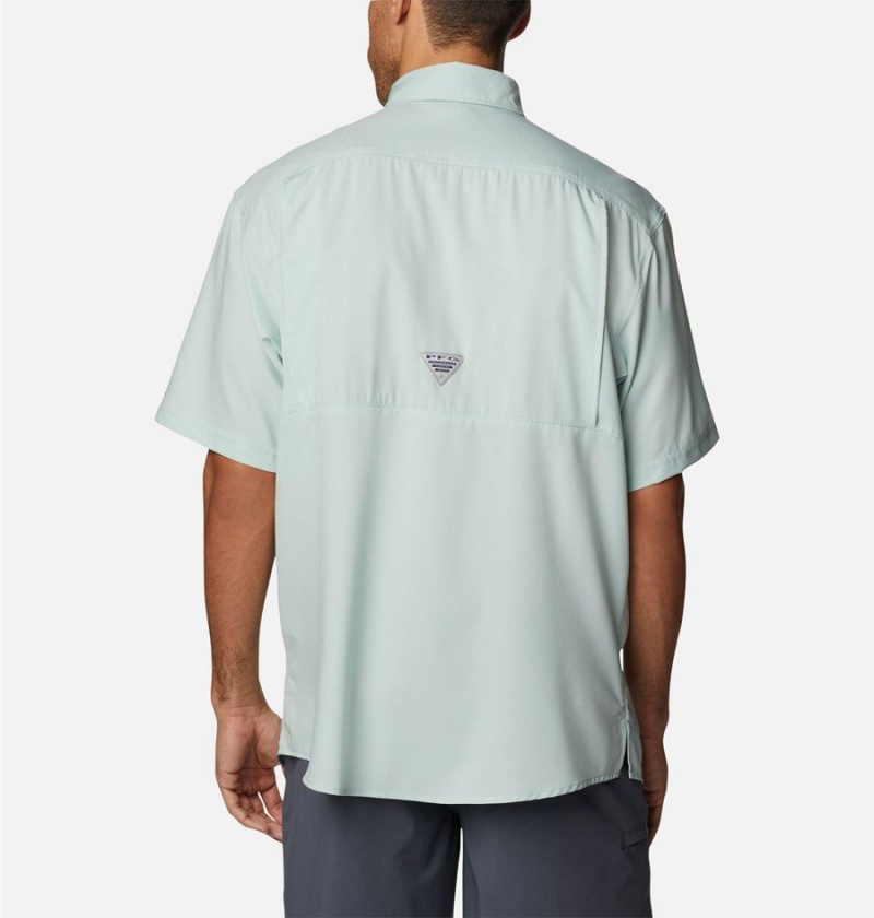 Green Men's Columbia PFG Low Drag Offshore Short Sleeve Shirt | FLQOX-7104