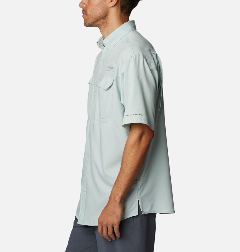 Green Men's Columbia PFG Low Drag Offshore Short Sleeve Shirt | FLQOX-7104