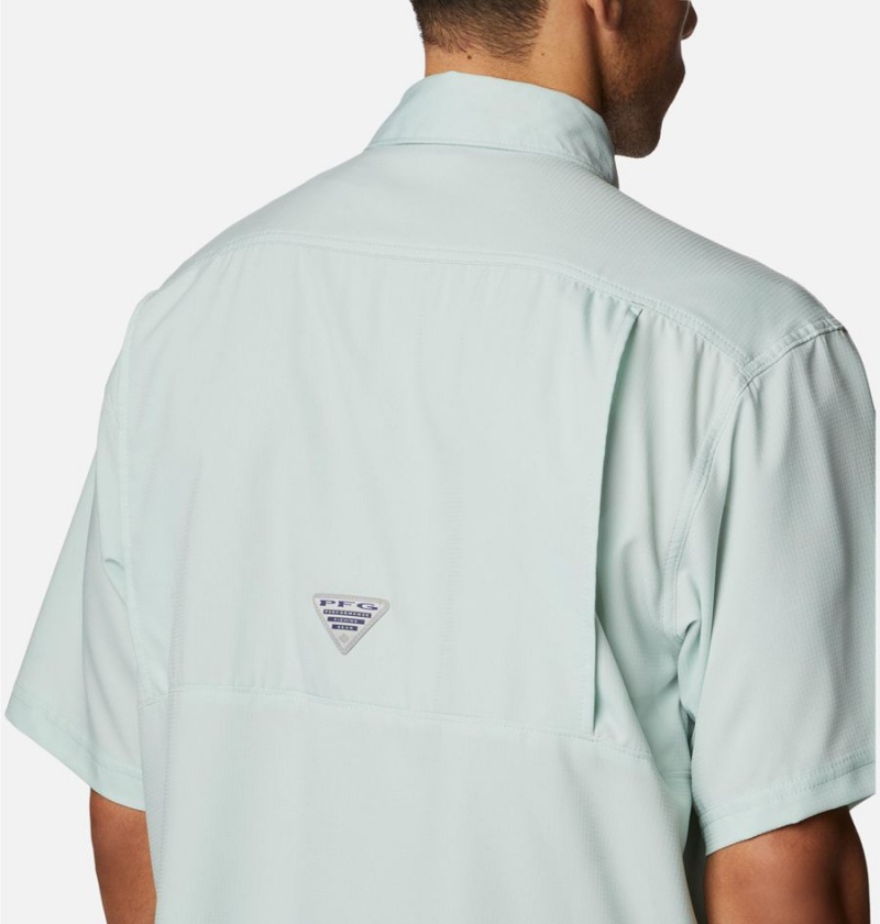 Green Men's Columbia PFG Low Drag Offshore Short Sleeve Shirt | FLQOX-7104