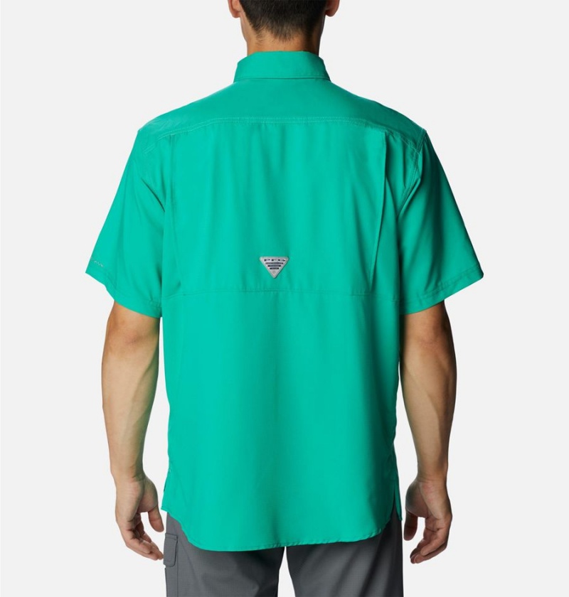 Green Men's Columbia PFG Low Drag Offshore Short Sleeve Shirt | RYDQW-7536