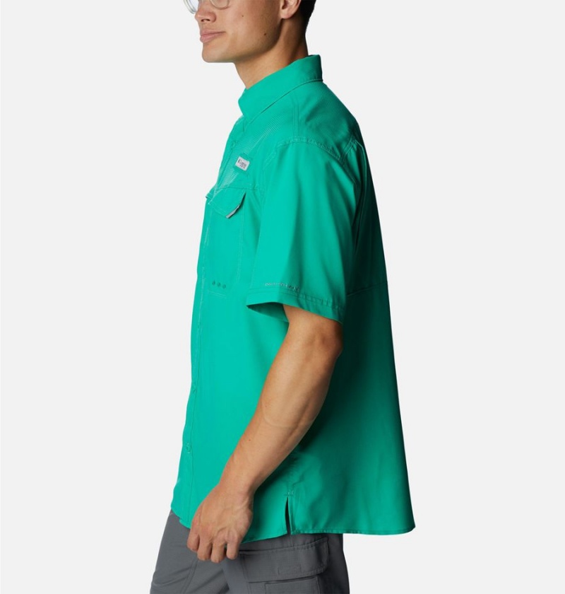 Green Men's Columbia PFG Low Drag Offshore Short Sleeve Shirt | RYDQW-7536