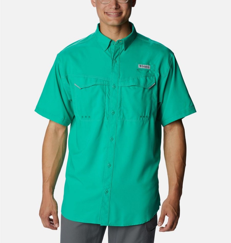 Green Men\'s Columbia PFG Low Drag Offshore Short Sleeve Shirt | RYDQW-7536