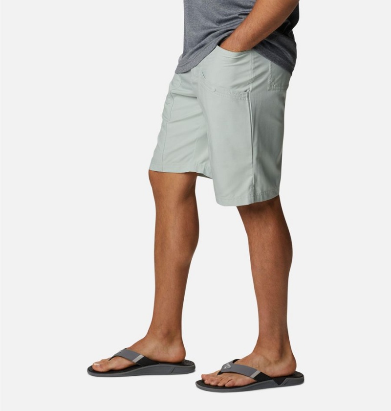 Green Men's Columbia PFG Skiff Guide Shorts | IKYLO-2678