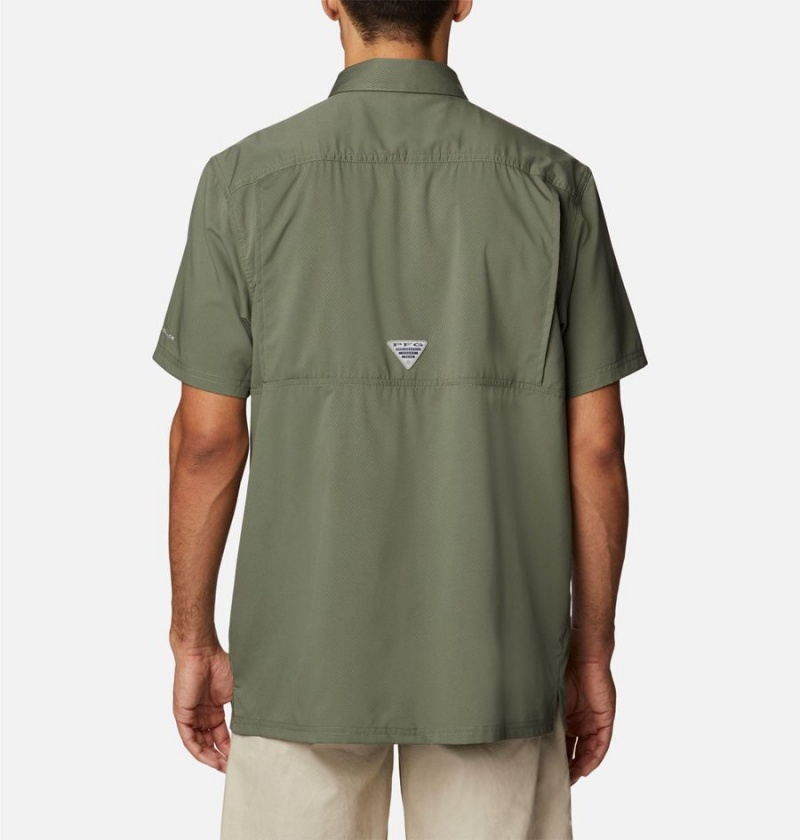 Green Men's Columbia PFG Slack Tide Camp Shirt | PWAXU-7439