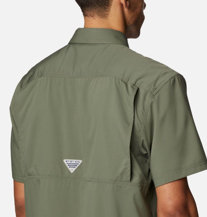 Green Men's Columbia PFG Slack Tide Camp Shirt | PWAXU-7439