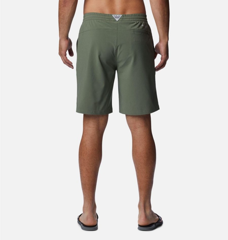 Green Men's Columbia PFG Slack Tide Hybrid Water Shorts | HDTFR-1560