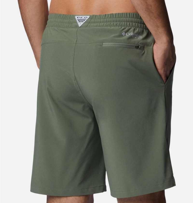 Green Men's Columbia PFG Slack Tide Hybrid Water Shorts | HDTFR-1560