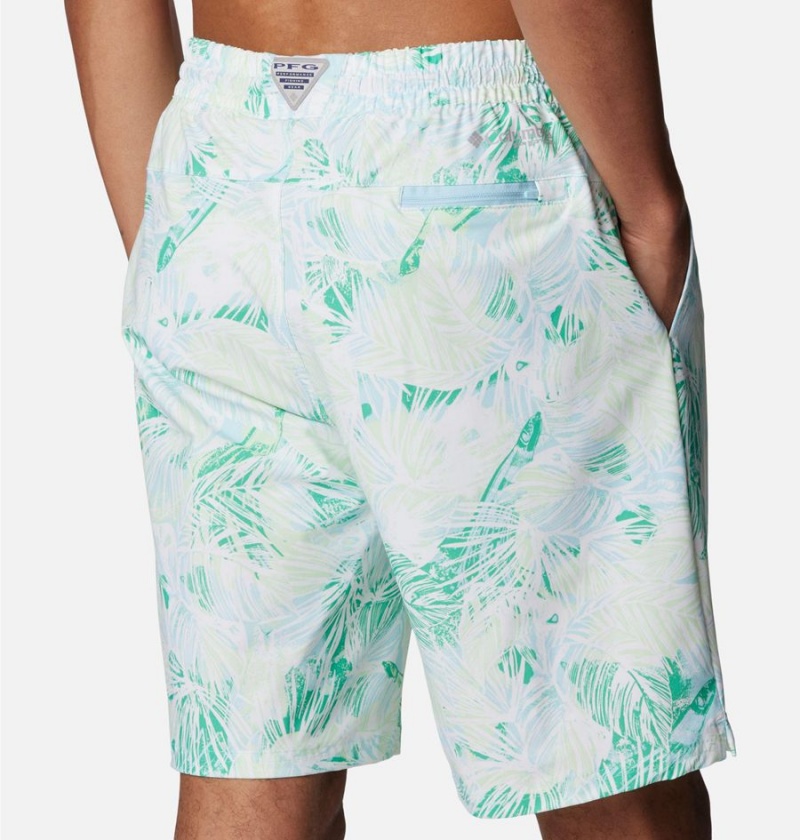 Green Men's Columbia PFG Super Slack Tide Hybrid Water Shorts | EPZXW-7093