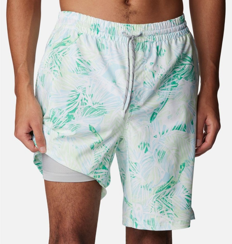 Green Men's Columbia PFG Super Slack Tide Hybrid Water Shorts | EPZXW-7093