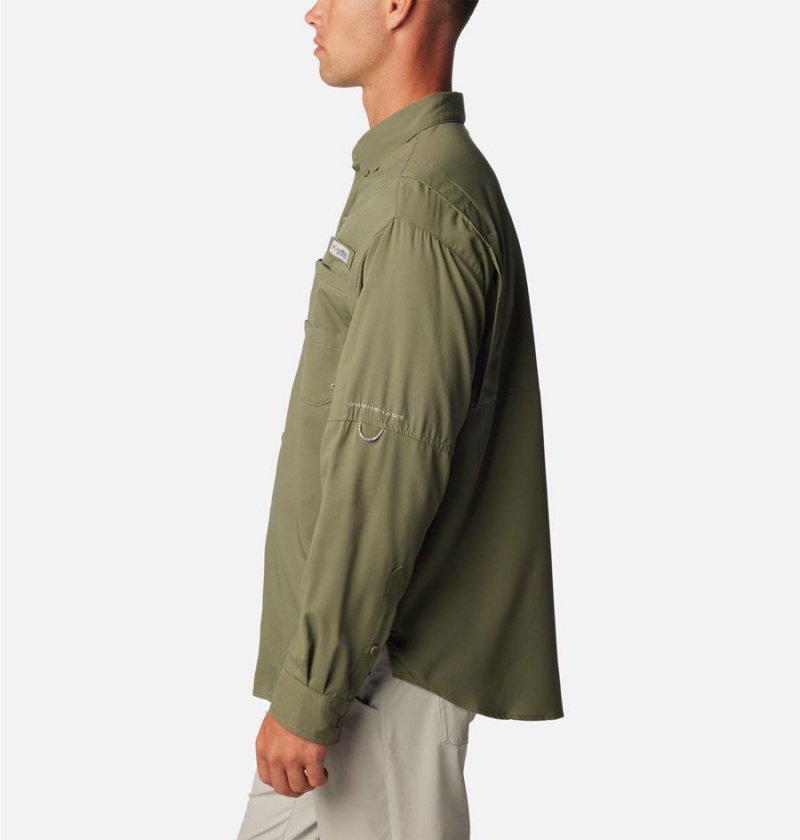 Green Men's Columbia PFG Tamiami II Long Sleeve Shirt | RUOTN-3718