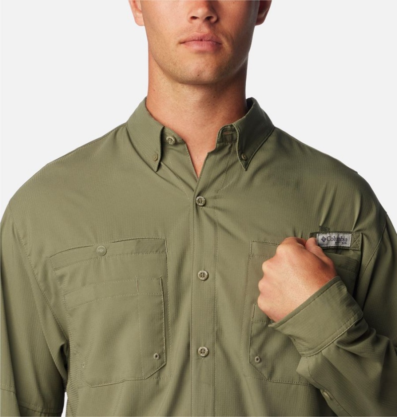 Green Men's Columbia PFG Tamiami II Long Sleeve Shirt | RUOTN-3718