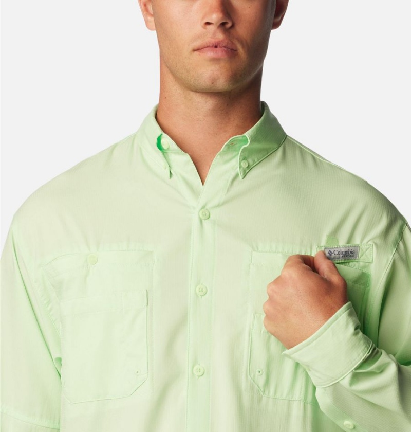 Green Men's Columbia PFG Tamiami II Long Sleeve Shirt | DANYV-8064