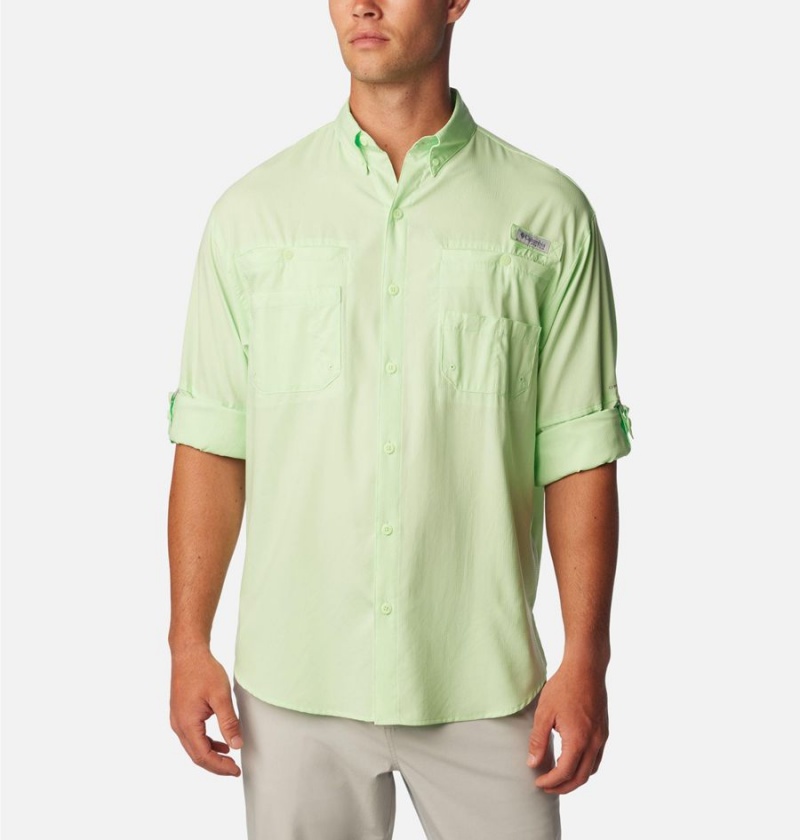 Green Men's Columbia PFG Tamiami II Long Sleeve Shirt | DANYV-8064