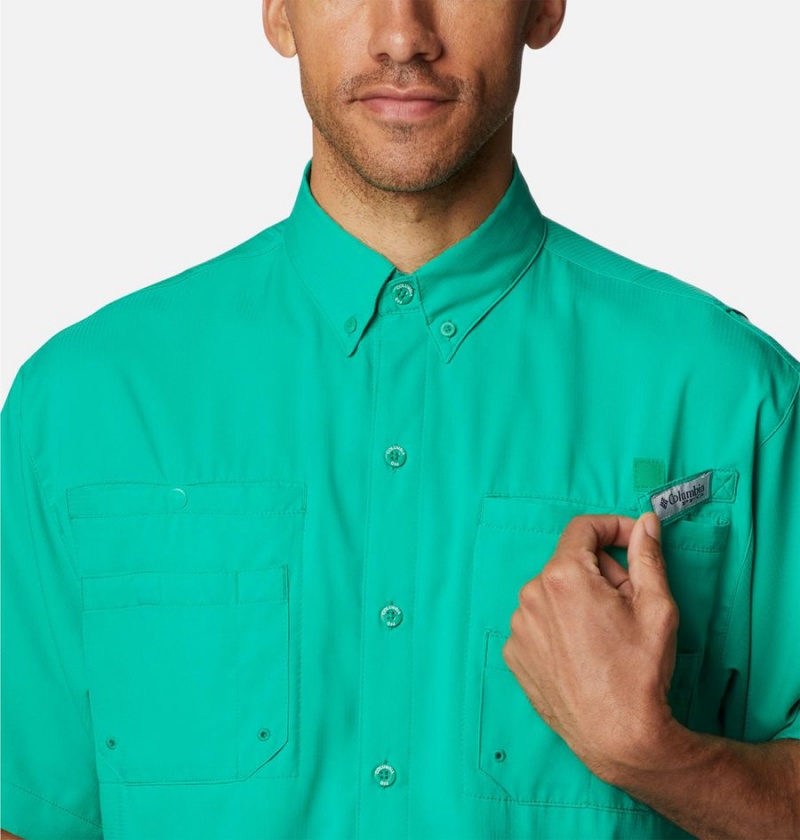 Green Men's Columbia PFG Tamiami II Short Sleeve Shirt | POVQT-4907