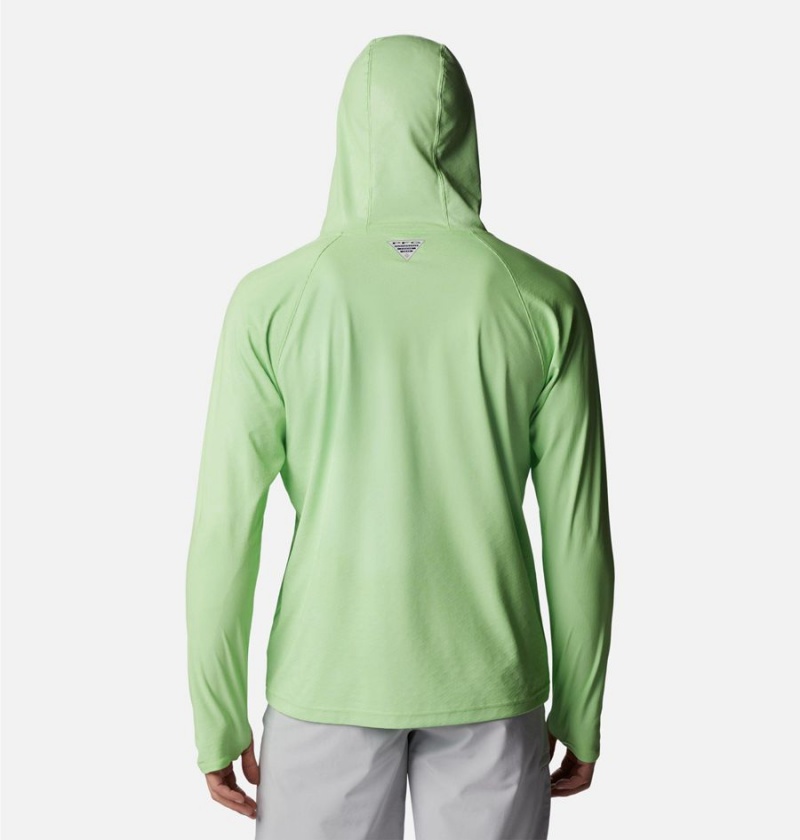 Green Men's Columbia PFG Terminal Deflector Ice Hoodie | JQDAS-2073