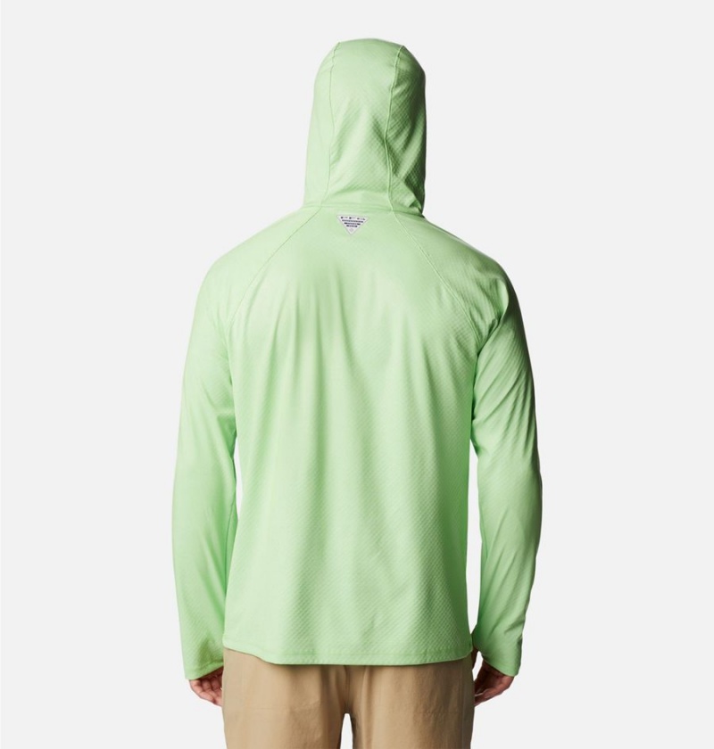 Green Men's Columbia PFG Terminal Deflector Zero Hoodie | BKMEC-7532