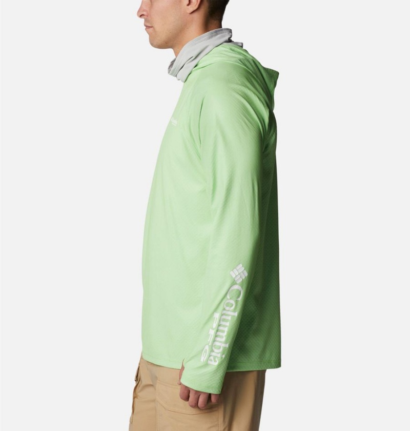 Green Men's Columbia PFG Terminal Deflector Zero Hoodie | BKMEC-7532