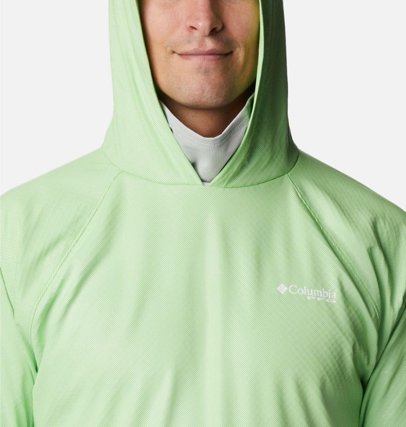 Green Men's Columbia PFG Terminal Deflector Zero Hoodie | BKMEC-7532