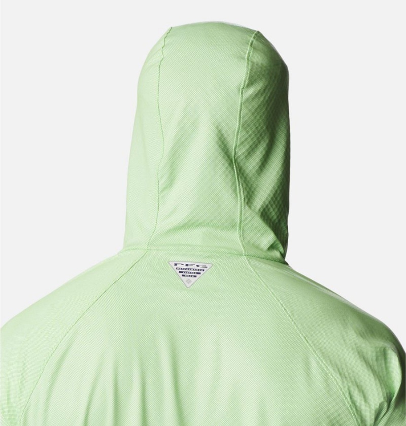 Green Men's Columbia PFG Terminal Deflector Zero Hoodie | BKMEC-7532