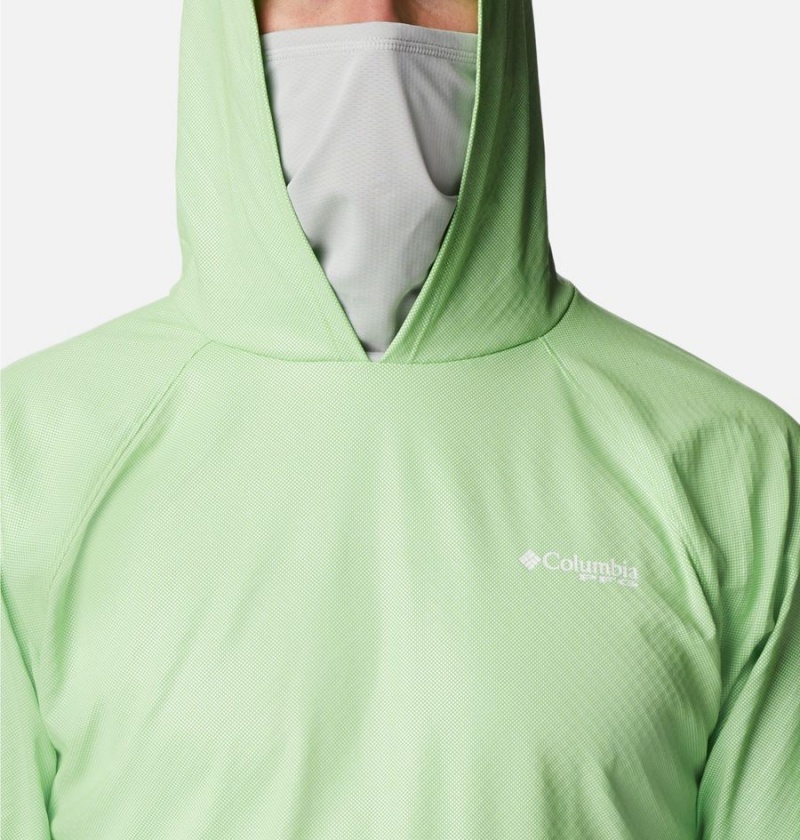 Green Men's Columbia PFG Terminal Deflector Zero Hoodie | BKMEC-7532