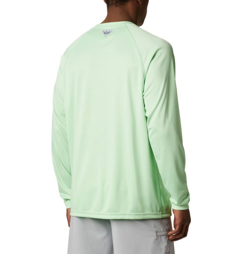 Green Men's Columbia PFG Terminal Tackle Long Sleeve T-Shirt | FENKQ-1420