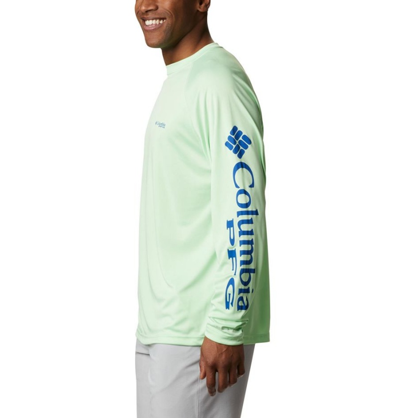 Green Men's Columbia PFG Terminal Tackle Long Sleeve T-Shirt | FENKQ-1420