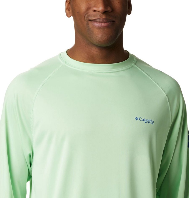 Green Men's Columbia PFG Terminal Tackle Long Sleeve T-Shirt | FENKQ-1420