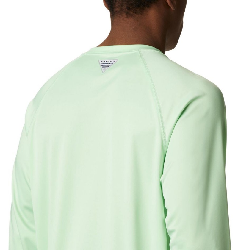 Green Men's Columbia PFG Terminal Tackle Long Sleeve T-Shirt | FENKQ-1420