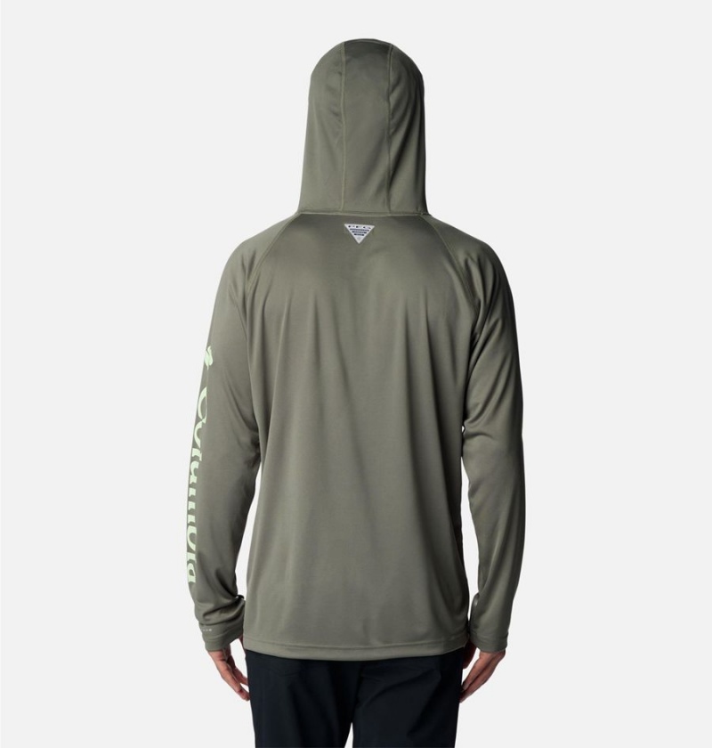 Green Men's Columbia PFG Terminal Tackle Hoodie | JCKPH-7456