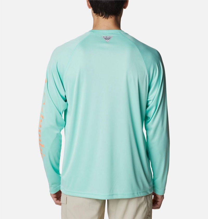 Green Men's Columbia PFG Terminal Tackle Long Sleeve T-Shirt | URTGC-4258