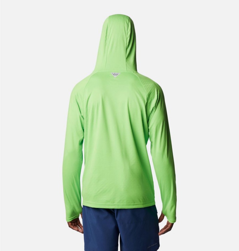 Green Men's Columbia PFG Zero Rules Ice Hoodie | JHFOS-2146