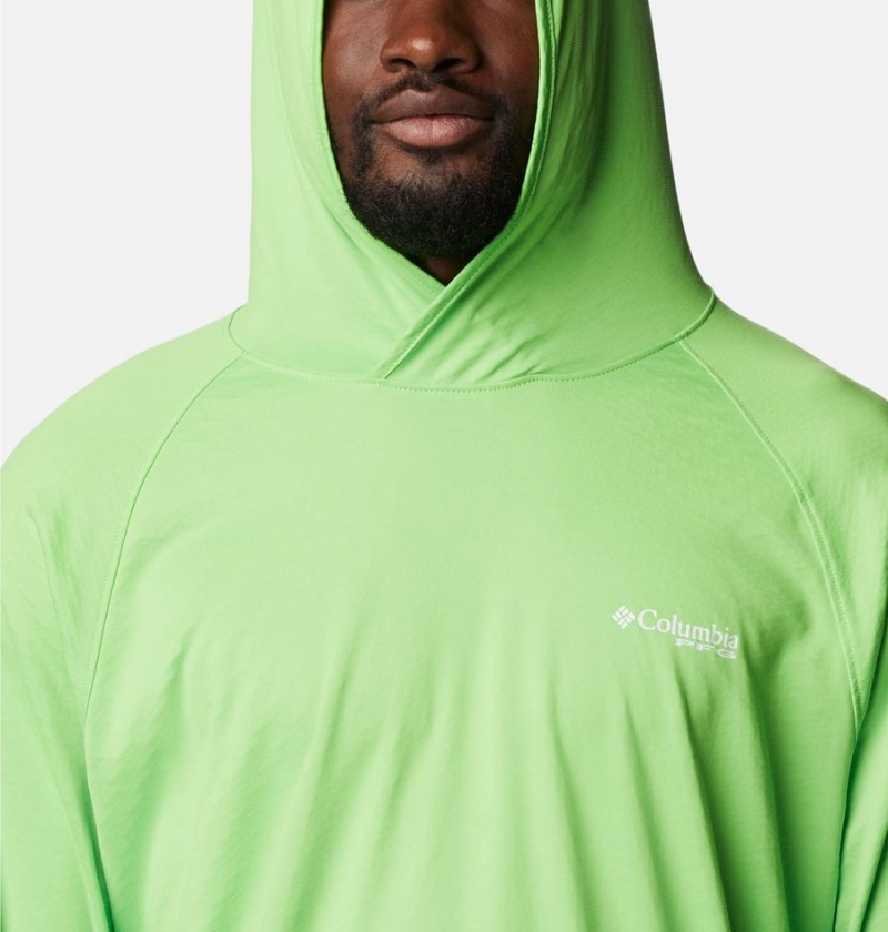 Green Men's Columbia PFG Zero Rules Ice Hoodie | JHFOS-2146