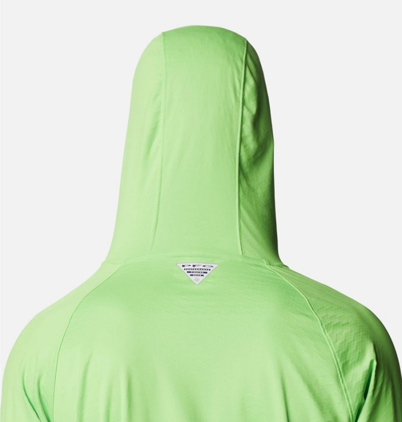 Green Men's Columbia PFG Zero Rules Ice Hoodie | JHFOS-2146