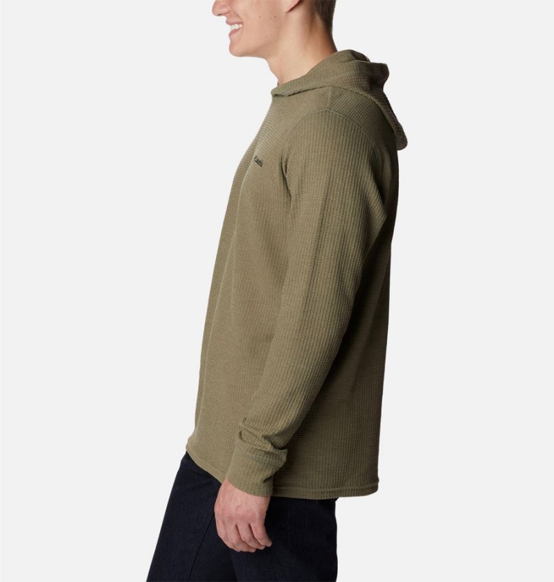 Green Men's Columbia Pine Peak Waffle Hoodie | OXPKR-1978