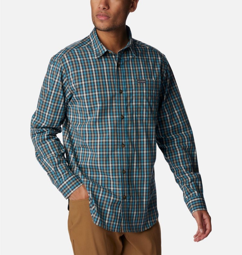 Green Men's Columbia Rapid Rivers II Long Sleeve Shirt | WPHXT-6207