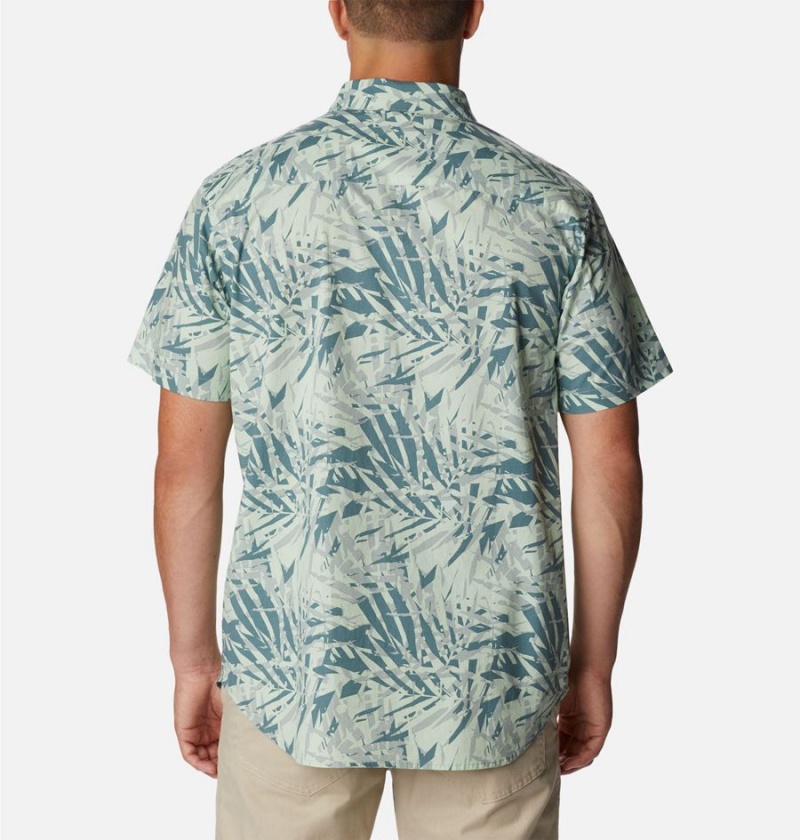 Green Men's Columbia Rapid Rivers Printed Short Sleeve Shirt | VAJFB-3218