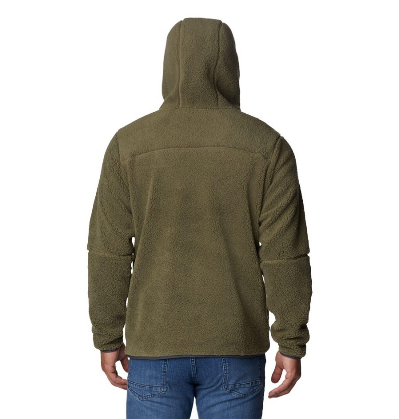 Green Men's Columbia Rugged Ridge III Sherpa Pullover Hoodie | GRSLQ-7069