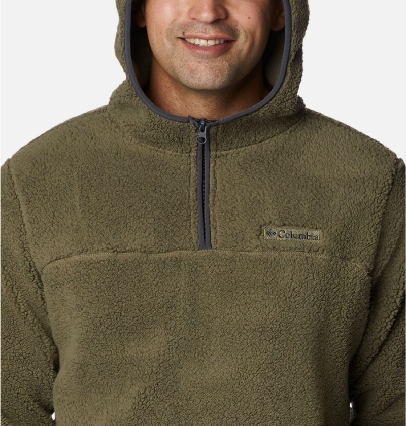 Green Men's Columbia Rugged Ridge III Sherpa Pullover Hoodie | GRSLQ-7069