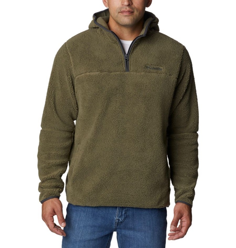 Green Men\'s Columbia Rugged Ridge III Sherpa Pullover Hoodie | GRSLQ-7069