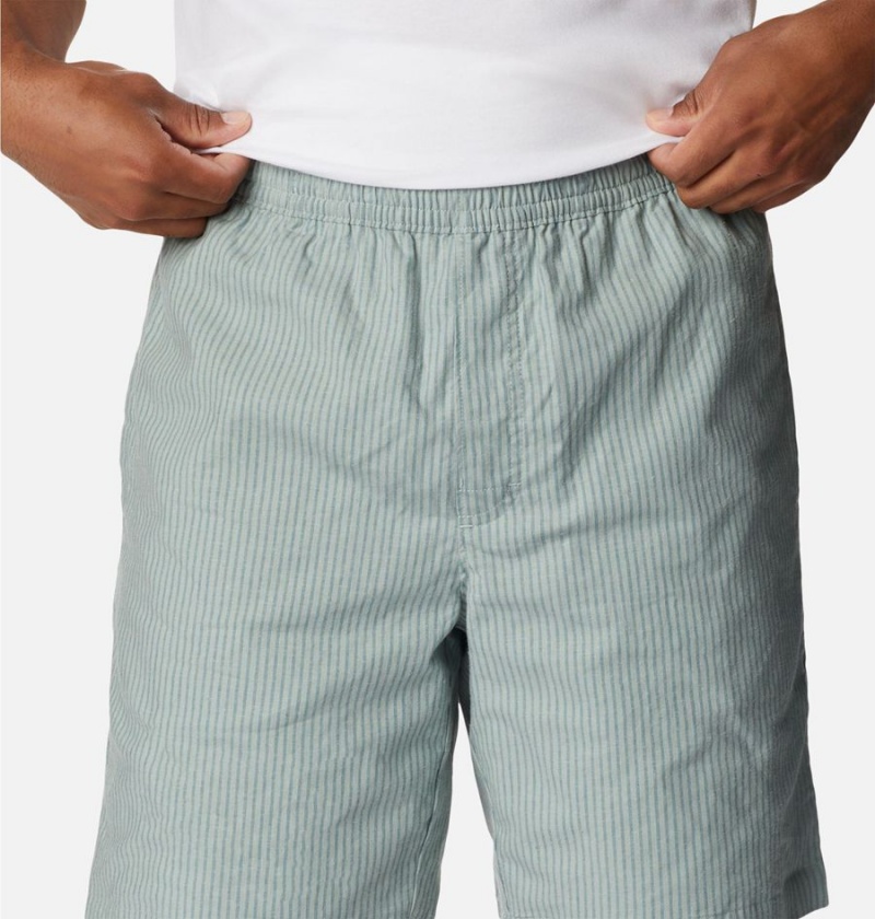 Green Men's Columbia Sage Springs Linen Shorts | QHLNJ-7931