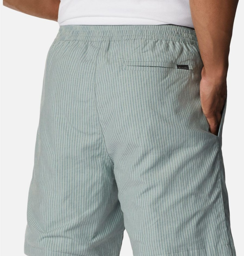 Green Men's Columbia Sage Springs Linen Shorts | QHLNJ-7931