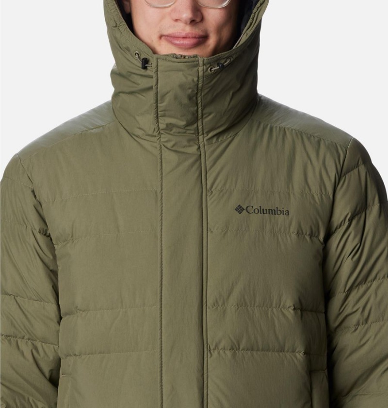 Green Men's Columbia Saltzman Parka Insulated Puffer Jacket | EJWXN-4207