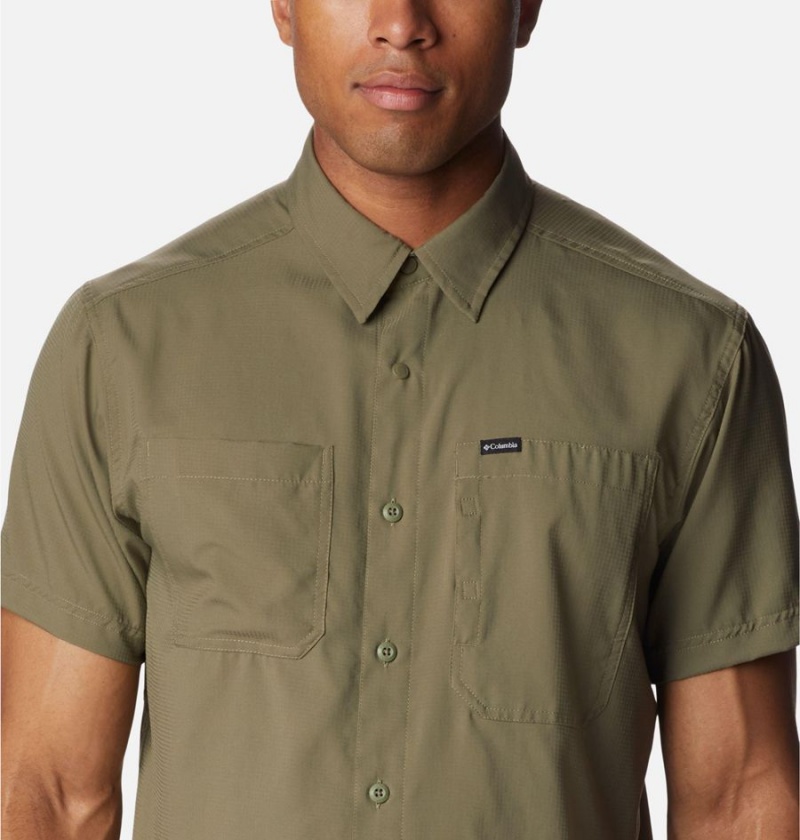 Green Men's Columbia Silver Ridge UtilityLite Short Sleeve Shirt | HXEZN-4269