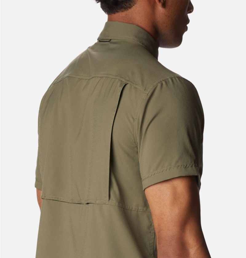 Green Men's Columbia Silver Ridge UtilityLite Short Sleeve Shirt | HXEZN-4269