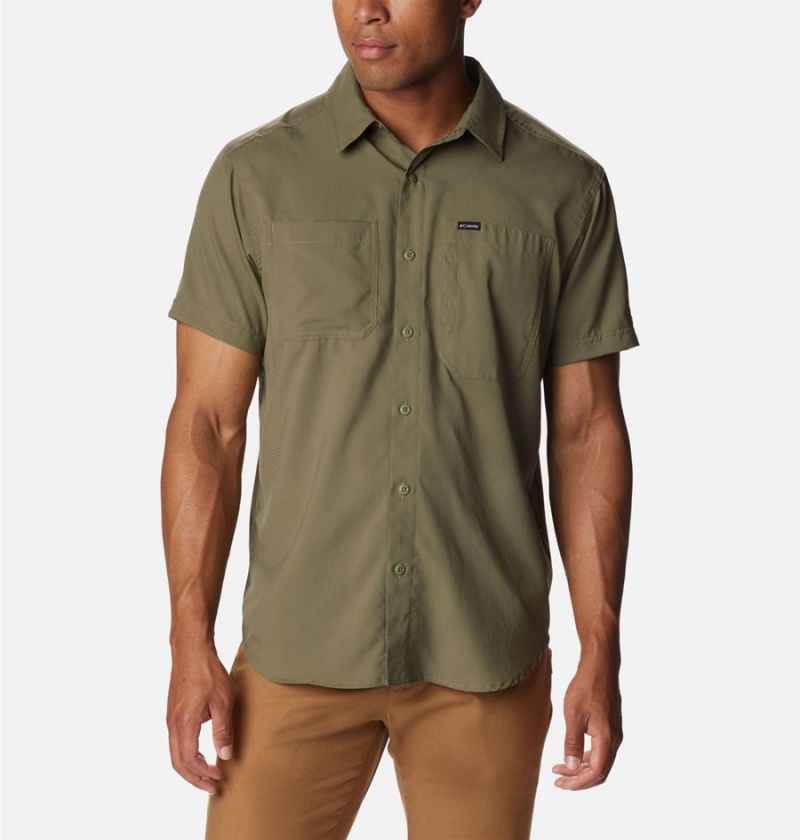 Green Men\'s Columbia Silver Ridge UtilityLite Short Sleeve Shirt | HXEZN-4269