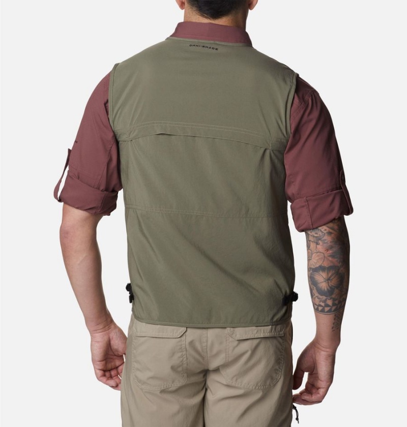 Green Men's Columbia Silver Ridge Utility Vest | FMVZW-5129