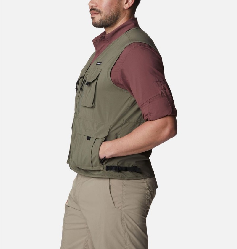 Green Men's Columbia Silver Ridge Utility Vest | FMVZW-5129