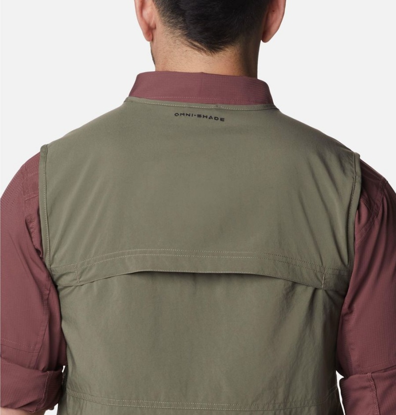 Green Men's Columbia Silver Ridge Utility Vest | FMVZW-5129